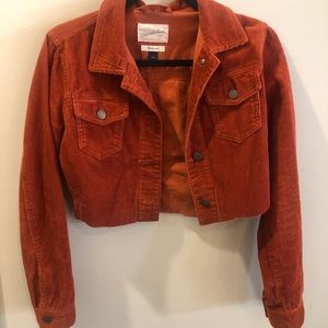 Self cropped universal thread corduroy jacket